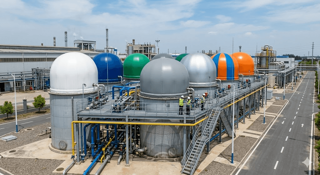 双膜气柜 2D 工程示意图