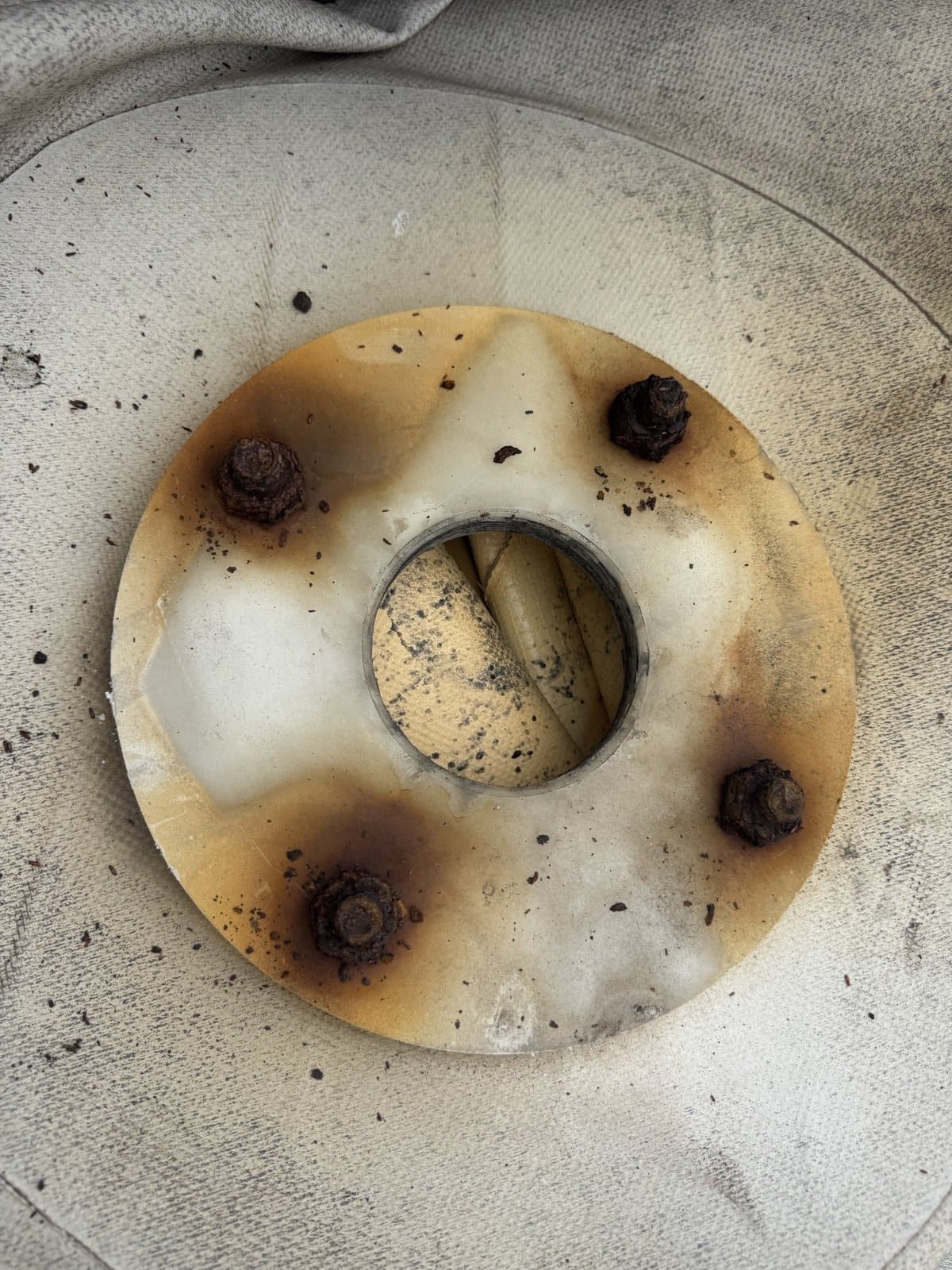 Corrosion on the legacy instrument flange and fasteners