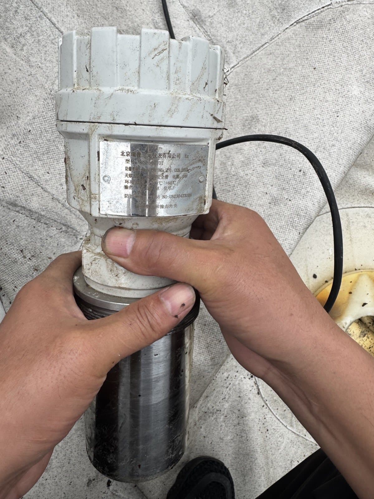 Gas-level sensor removed for inspection
